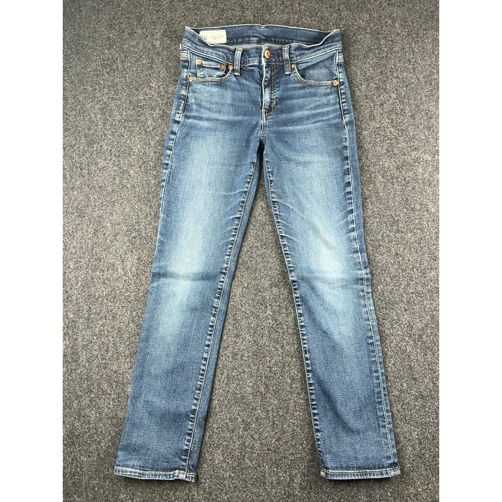 Gap Classic Straight Mid Rise Jeans Blue Denim 27 4 Short Medium Wash Womens
